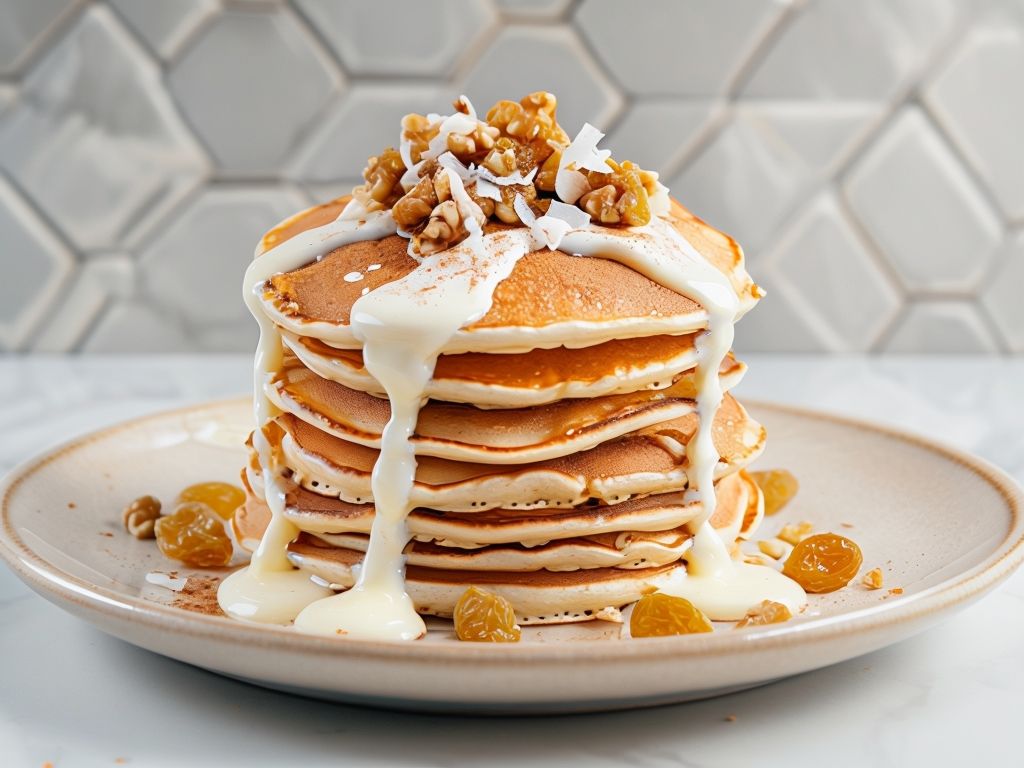 Discover the delightful fusion of flavors with our Carrot Cake Pancakes. Indulge in a delicious breakfast that combines the essence of carrot cake with fluffy pancakes.