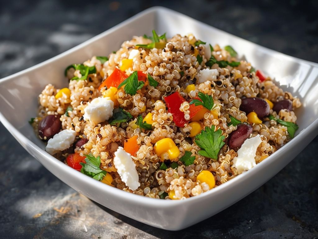 Try our easy Southwestern Quinoa Salad recipe, featuring colorful veggies and a zesty dressing. A nutritious and tasty addition to your meal plan!