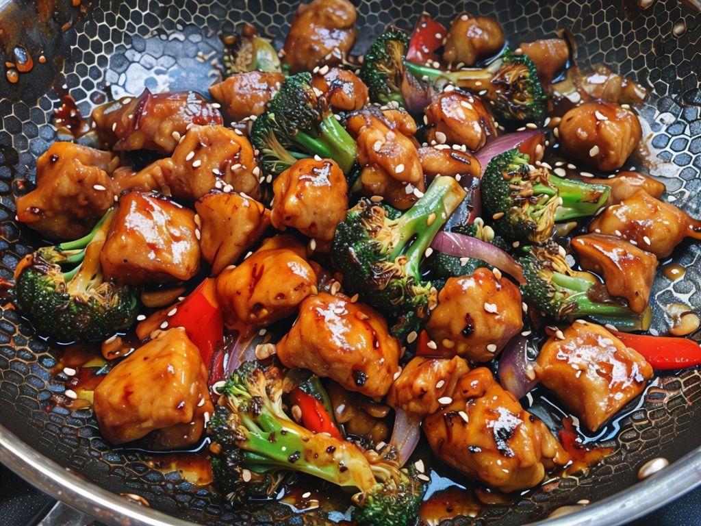 Savor the taste of our Sesame Chicken with Broccoli!