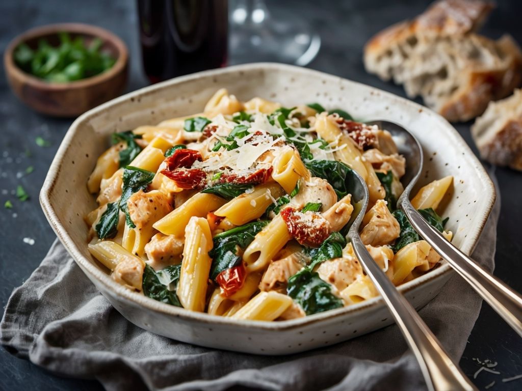 Indulge in our creamy Tuscan chicken pasta recipe! Rich flavors and tender chicken come together for a delightful meal that’s easy to make and irresistible.