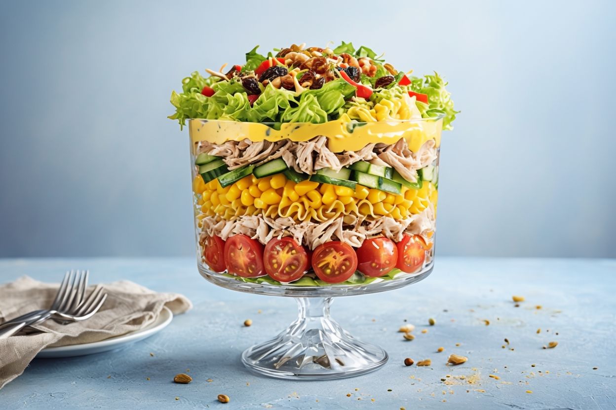 Enjoy a refreshing twist on a classic with our mango coronation chicken pasta salad. A vibrant, tasty option for any meal or special event!